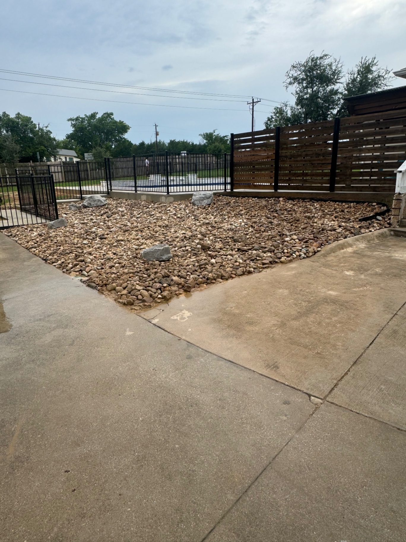 Iron Fence & Rockscape